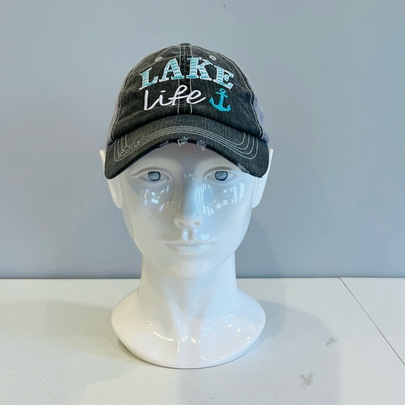 Lake Life distressed unisex trucker hat - Picture 1 of 5